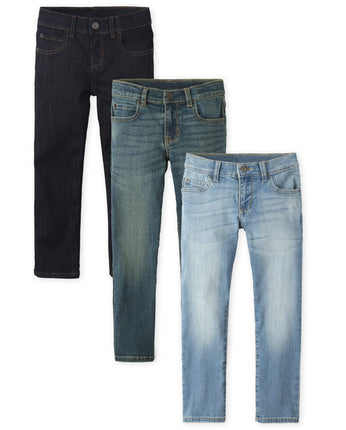 The Children's Place Boys' Straight Leg Jeans, Bla