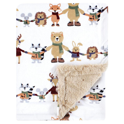 Hudson Baby Unisex Baby Plush Blanket with Furry B