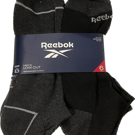 Reebok 6 PACK MEN'S LOW CUT SOCKS SHOE 6-12.5, Mul