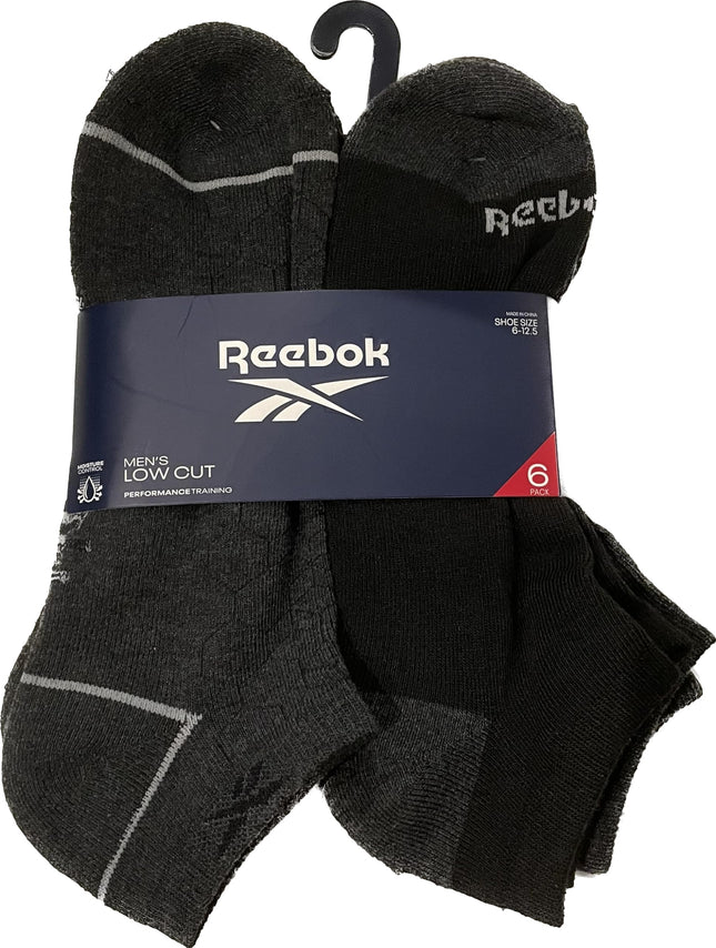 Reebok 6 PACK MEN'S LOW CUT SOCKS SHOE 6-12.5, Mul
