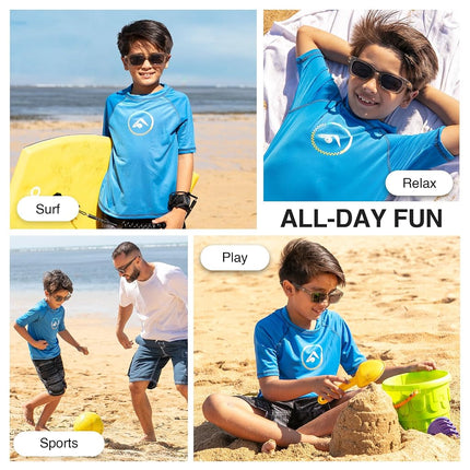 Kanu Surf Garçon Haywire Tee-Shirt de Bain Anti-UV UPF 50+ à Manches Courtes, Haywire Royal, 10