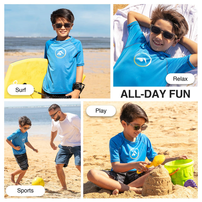 Kanu Surf Garçon Haywire Tee-Shirt de Bain Anti-UV UPF 50+ à Manches Courtes, Haywire Royal, 10