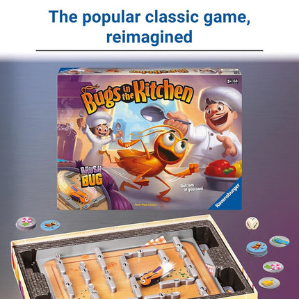 Ravensburger Bugs in The Kitchen Board Game for Kids, Fast Action Family Game with 3D Board and Brush Bug, 2 to 4 Players, Ages 5 Years and Up