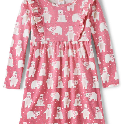 Gymboree Girls' and Toddler Holiday Dresses, Pink Winter Bears, 12-18 Months