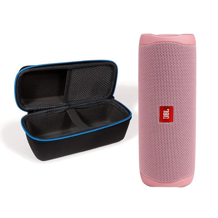 JBL Flip 5 Waterproof Portable Wireless Bluetooth Speaker Bundle with divvi! Protective Hardshell Case - Pink