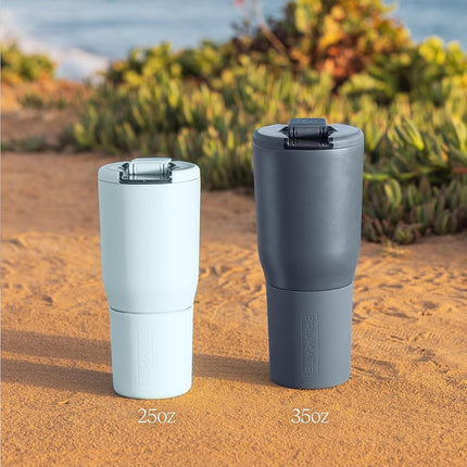 BrüMate Nav 35oz 100% Leak Proof Insulated Travel Drink Bottle Tumbler with Magnetic BevLock™ Lid - Double Wall Cup-Holder Friendly Stainless Steel Mug (Dune)