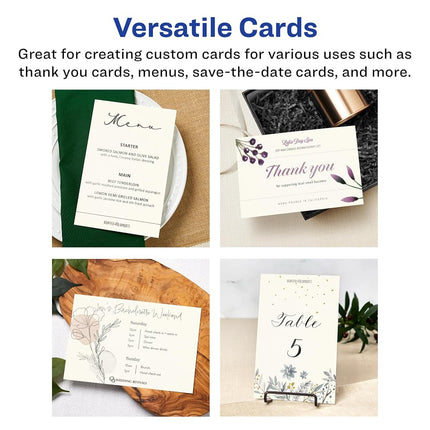 Avery Printable Rectangle Invitation Cards, 5.5" x 8.5", Ivory Cardstock, Laser/Inkjet Cards, 50 Total