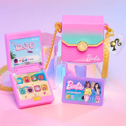 Coffret Téléphone Barbie Tendances Sons et Lumières, 4 Pièces, Téléphone Jouet Interactif, Portefeuille Jouet, Déguisement et Jeu d'Imitation, Jouet pour Enfants à Partir de 3 Ans par Just Play