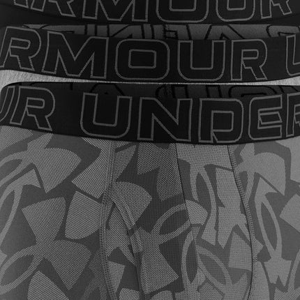 Under Armour Men's Performance Tech Boxerjock Slip, 15,2 Cm Innennaht, Ganztägiger Komfort und Weich Boxer Briefs, Steel Logo Print, Pack of 3, 5XL