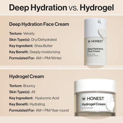 Crème visage hydratation intense Honest Beauty à l'huile de graines de baobab et au beurre de karité | Sans parabènes, testée dermatologiquement, sans cruauté envers les animaux | 50 ml (L'emballage peut varier)