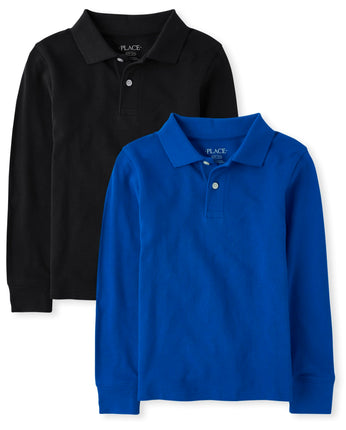 The Children's Place Boys Uniform Long Sleeve Piqu