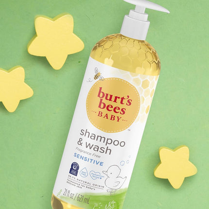 Burt's Bees Baby Bee Fragrance Free Shampoo and Body Wash, 21 oz
