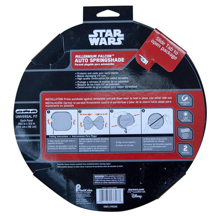Plasticolor Star Wars Millennium Falcon Auto Springshade Windscreen Car Sunshade