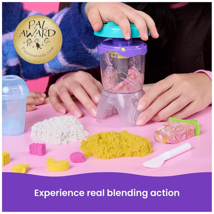 Kinetic Sand, Smoothie Mixer Playset with 14 oz Play Sand, Tools and Popsicle Mould, Play Food Toy, Arts and Crafts Kids Toys for Girls and Boys Ages 5 and up.