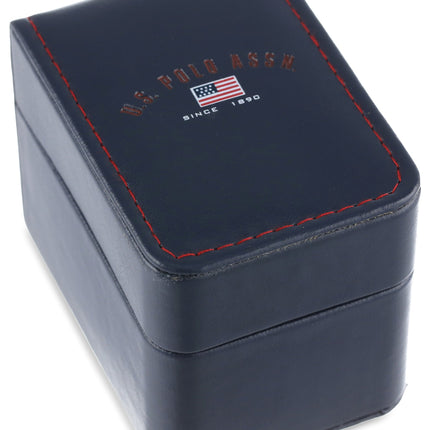 Accutime U.S. Polo Assn. Classic Men's US5159 Black Synthetic Leather Strap Watch, Dress