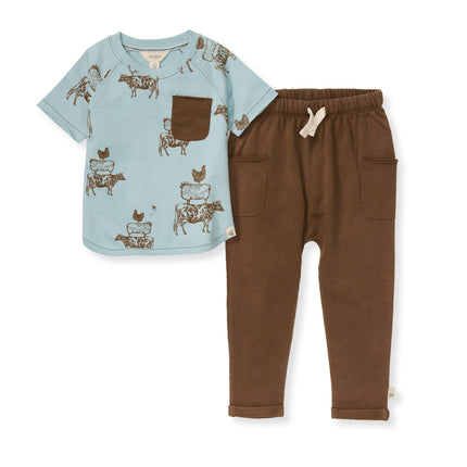 Burt's Bees Baby Shirt and Pant Set, Top & Bottom 