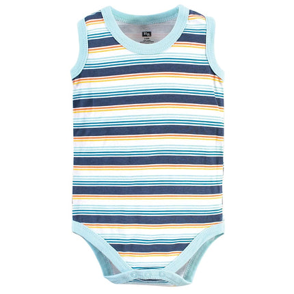 Hudson Baby Unisex Baby Cotton Sleeveless Bodysuits, Surfer Dude, 9-12 Months