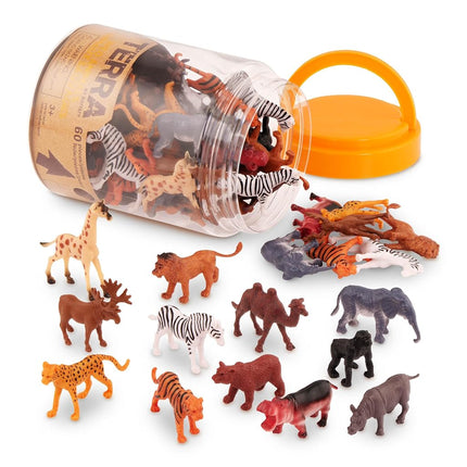 Terra by Battat Wild Animal Figurines Tube, 60 Min