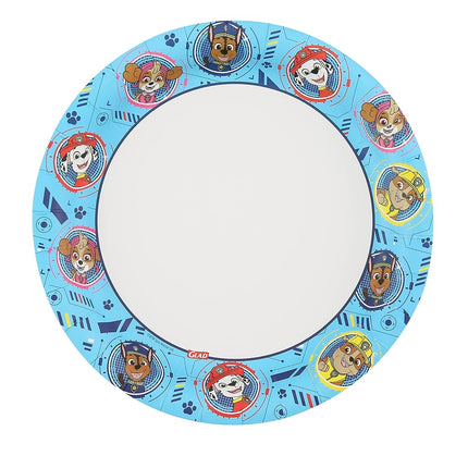 Glad for Kids Paw Patrol Paper Plates | Disposable Paw Patrol Plates for Kids | Heavy Duty Disposable Soak Proof Microwavable Paper Plates for All Occasions Core Pups Blue 7" Round Plates 200 ct