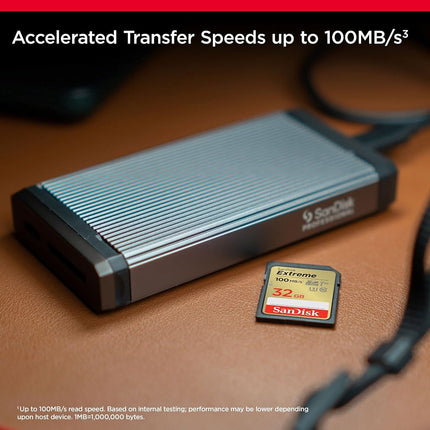 SanDisk 32GB Extreme SDHC card, up to 100 MB/s UHS-I Class 10, U3, V30