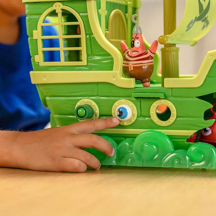 SPONGEBOB SQUAREPANTS Movie: The Search for SquarePants - The Flying Dutchman’s Ship Playset with 6 Exclusive Figures, Lights, Motion & Hidden Features for Kids Ages 3+