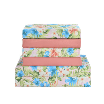 Elegant Comfort Softest and Coziest 6-Piece Sheet Set - 1500 Premium Hotel Quality Microfiber - Deep Pocket, Wrinkle Resistant 6-Piece Floral Magnolia Pattern Bed Sheet Set, California King, Magnolia