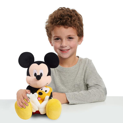 Disney Classics Lil Friends Mickey Mouse and Pluto 11.5-inch Large Plushie Stuffed Animal, Kids Toys for Ages 2 Up by Just Play