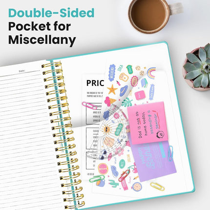 Taja Spiral Notebooks for Work 5 Subject Notebook with Removable Dividers