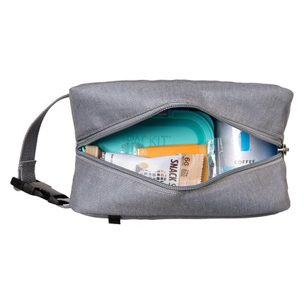 PackIt® Freezable Snack Box, Gray Fog, Built with ECOFREEZE® Technology, Collapsible, Reusable, Zip Closure with Buckle Handle, Designed for Work Snacks, Fresh Snacks On the Go, Adults, and All Ages