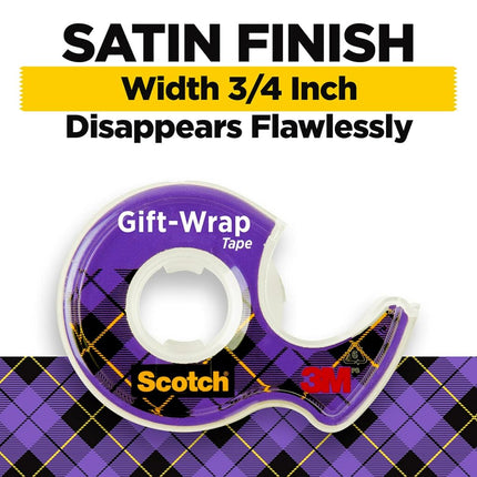 3M Giftwrap Tape, 3/4 in x 650 Inches (15) - 6 Count