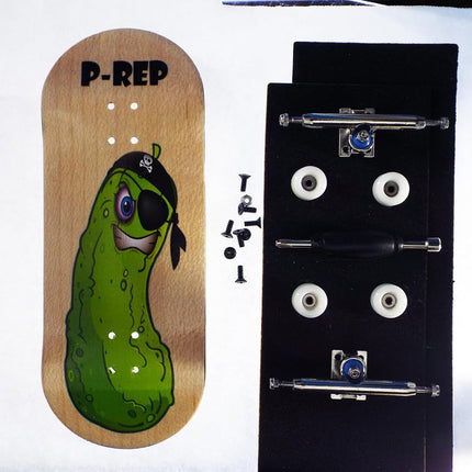 P-REP V2 PRO Performance Complete Wooden Fingerboard with Urethane Wheels - Pickle Pirate 36mm