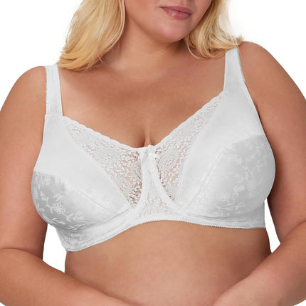 Playtex Womens Secrets Full-Figure Underwire Bra, Beautiful Lift Full-Coverage Underwire Bra, White, 34D