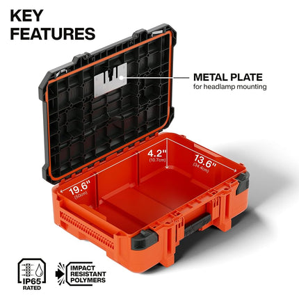 Klein Tools 54300MBX MODbox Small Tool Box, Heavy Duty Organizer with Removable Tray, Water and Debris Resistant, Stackable Module