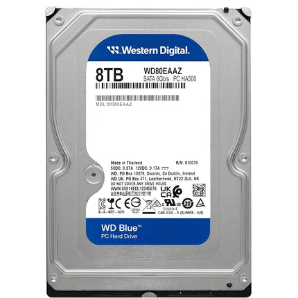 WD Blue 8TB 3.5" Internal Hard Drive - 5400 RPM Class, SATA 6 Gb/s, 256MB Cache, 2 Year Warranty