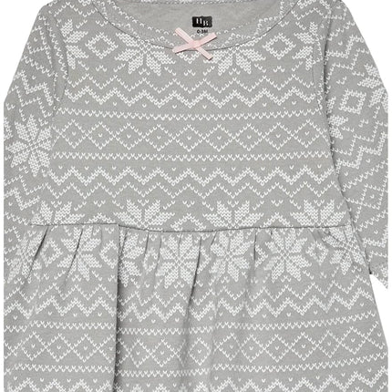 Hudson Baby Baby Girls' Cotton Dresses, Gray Winter Forest, 3-6 Months