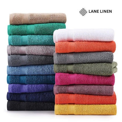 LANE LINEN 4 Pack Bath Towel Sets for Bathroom - 100% Cotton Bathroom Towels, Ultra Soft Cotton Towels, Quick Dry Bath Towels for Bathroom, Premium Spa Quality Bath Towel Set (28" x 54") - Black