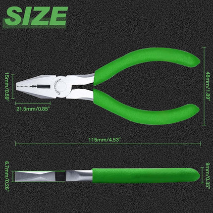 SPEEDWOX Mini Lineman's Pliers with Wire Cutter 4-1/2 Inches Multi Use Combination Plier Thin Small Side Cutters Serrated Jaw Micro Linesman Plier Precision Fine Jewelry Making Beading Hobby Craft
