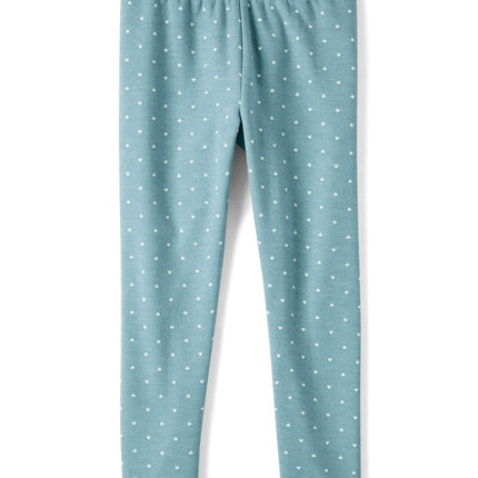 The Children's Place Girls' Assorted Everyday Cozy Lined Leggings, Blue Dot, Large