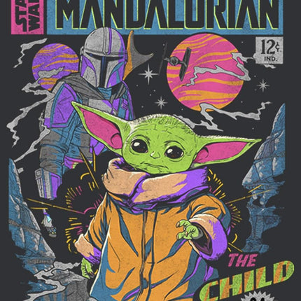Fifth Sun Junior's The Mandalorian Neon Poster Tri-Blend Racerback Layering Tank, Black Heather, 2X