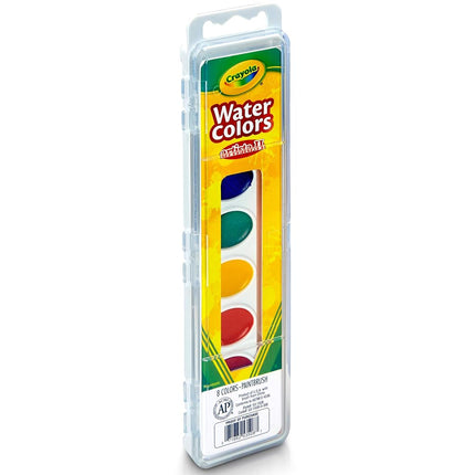 Set de acuarelas Crayola Artista de 8 pastillas ovaladas semi-húmedas con pincel