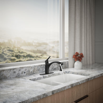 Kohler 30471-BL Rival Single Handle Swing Spout Kitchen Faucet Spray, Pull-Out Side Sprayer, Matte Black
