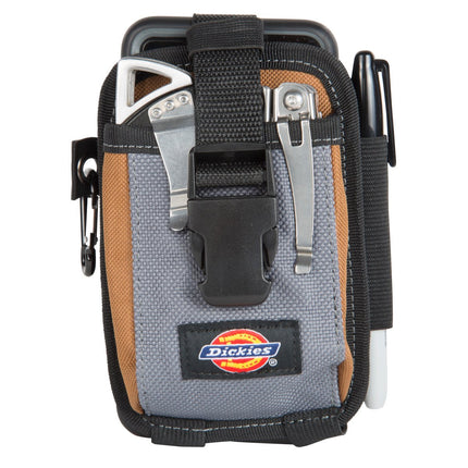 Dickies Funda Grande para Teléfono de 2 Compartimentos, Clip de Acero de Ajuste Universal para Cinturón de Herramientas, Correa de Seguridad para Teléfono, Mosquetón para Guardar Llaves de Clip Rápido