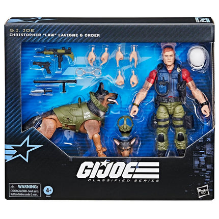G.I. Joe Classified Series #157, Christopher Law Lavigne & Order, Collectible 6 Inch Action Figure & German Shepherd Dog Figure with 14 Accessories, Superhero Toys
