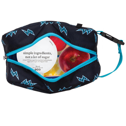 PackIt Freezable Snack Box, Striped Bolts, Built with ECOFREEZE Technology, Collapsible, Reusable, Zip Closure with Buckle Handle, Great for All Ages and Fresh Snacks on The go
