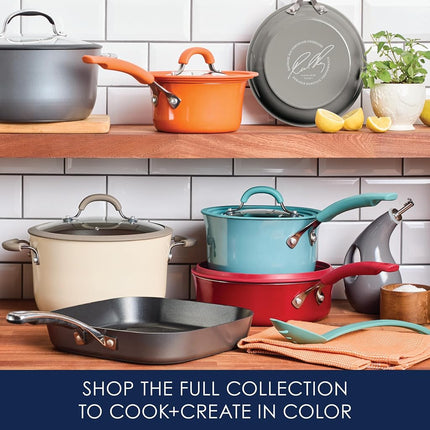 Rachael Ray Cook + Create Nonstick Sauté Pan with Lid, 3 Quart, Gray