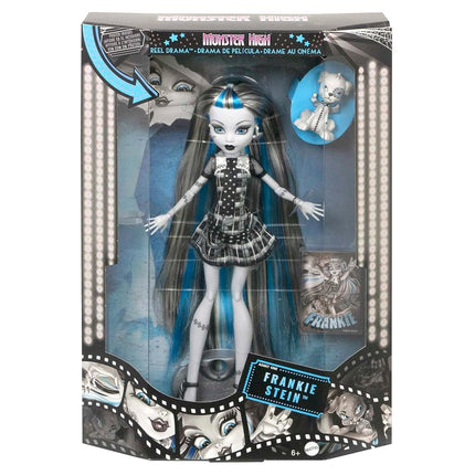 Monster High® Doll, Frankie Stein in Black and White, Reel Drama Collector Doll, Doll-Size and Life-Size Posters, Horror Flick Theme, Toys and Gifts