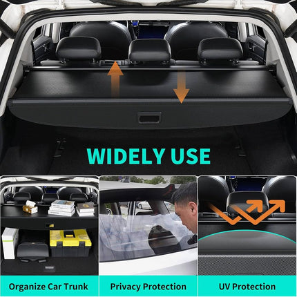 Rear Cargo Cover Compatible with Toyota 4Runner 2010-2024, Retractable Rear Trunk Cover Car Accessories for Toyota 4Runner, Anti-Peeping Luggage Privacy Security Shield Shade, Carbon Fiber Texture