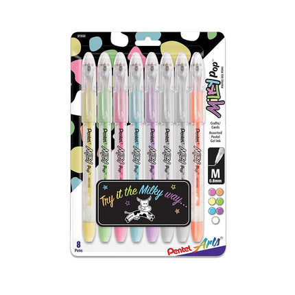 PENTEL ARTS Milky POP Gel PENS Assorted, Multi-Coloured, One Size