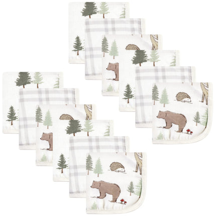Hudson Baby Unisex Baby Cotton Muslin Washcloths, 
