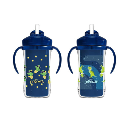 Dr. Brown's Milestones Gobelet Isotherme à Paille, Bleu, Lot de 2